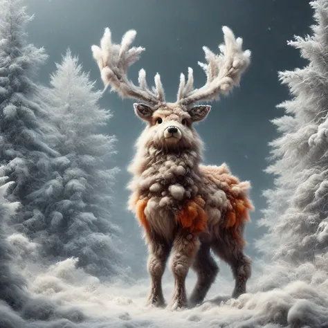 <lora:Colorful_Fuzzy_Style_SDXL:1.5>,martius_fuzz,a fat fluffy deer,winter forest,falling snow,<lora:SDXLFrosted:0.5>,