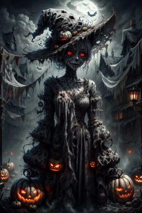 <lora:HWghostly:1> hwghostly, long tattered rags, gloomy, misty, fog, 1girl, tall, creepy, horror, wide creepy smile, glowing re...