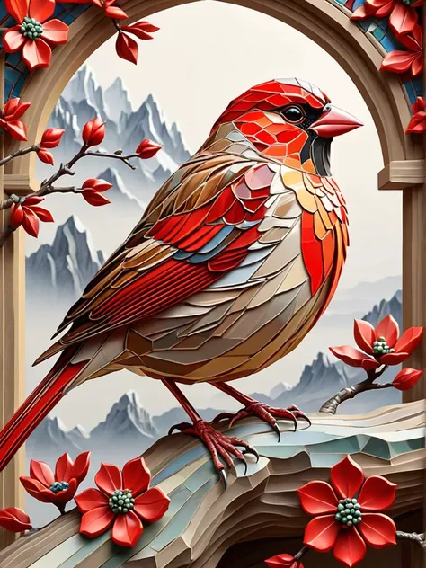 (Religious Vector image:1.3) of (Sketched:1.3),(Peaceful:1.3) Bright Red, rickety,serene,human,cute, National Geographic photo  ...