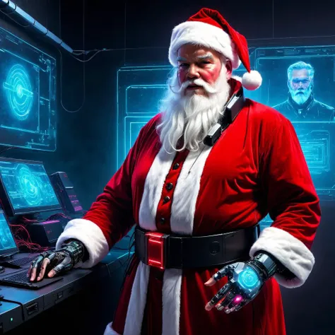 cyberpunk style, santa clause, <lora:cyberpunk_XL:0.8>
