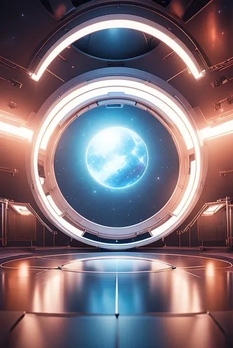 (masterpiece, best quality:1.3), hd, 8k, super details, no human, science fiction, scenery, round stage, space, <lora:sci-fi-v1....
