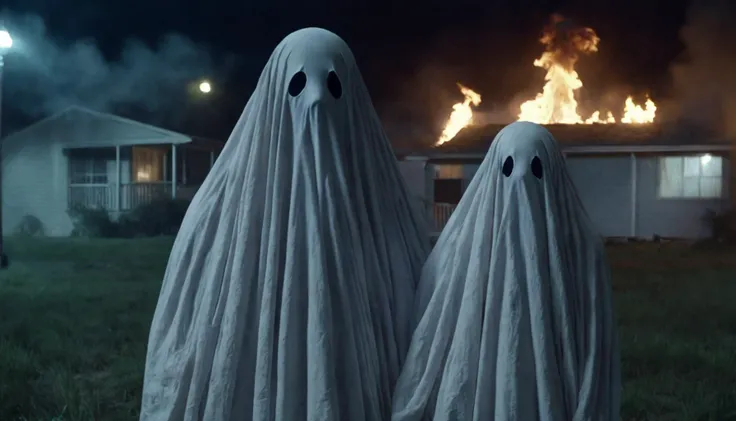 ( bruce willis and Lily James )n a new remake of the film Poltergeist  with new character  Sheetghost person. They have arrived ...