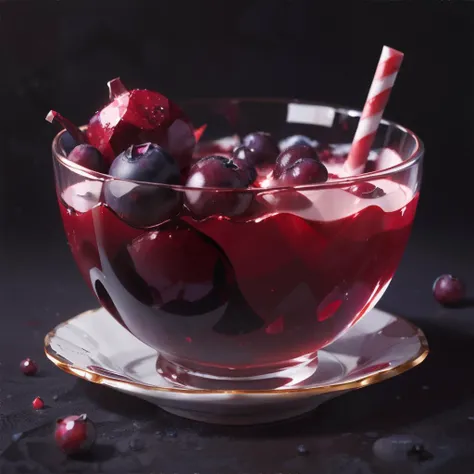 <lora:magictea:0.8>, glass teacup of magical crimson liquid, blueberry slice, <clip:skip:2>, masterpiece, 8k, high resolution, s...