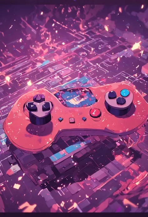 A retro joystick. Pixel art