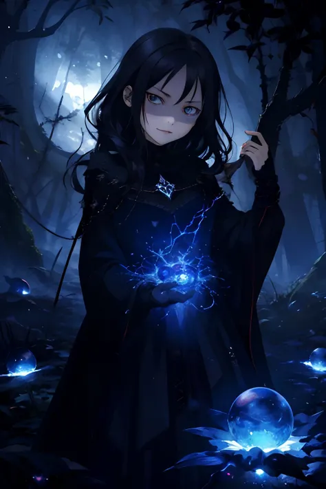 masterpiece, best quality, masterpiece, (1girl), (LLChar), evil witch, dark energy, void, empty eyes, (extremely evil), dark mag...