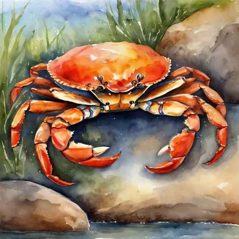 crab happy, beautiful landscapes, grande profundidade de campo, Arte Digital, obra prima, Qualidade UHD". RPG