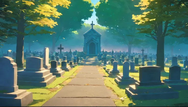 There is a cemetery，There are a lot of tombstones in the background, vampire au yeux rouge, Save photos of Alexei Egorov at nigh...