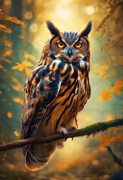 The owl caught a mouse，Fly over the water，inverted image，Sharp focus，Bokeh，depth of fields，Works of masters，super-fine，Hyper-rea...