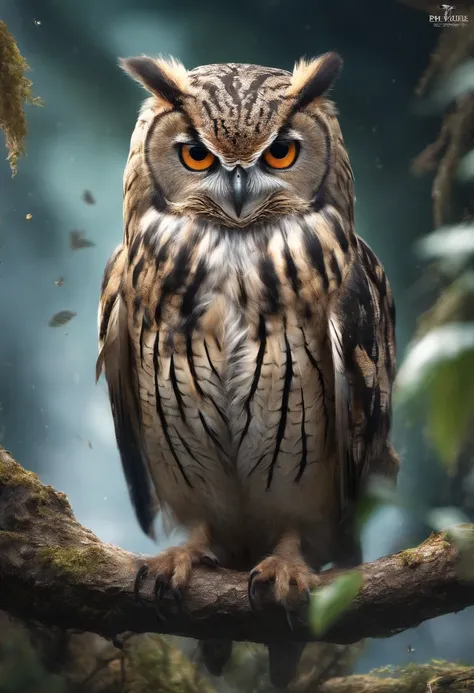 The owl caught a mouse，Fly over the water，inverted image，Sharp focus，Bokeh，depth of fields，Works of masters，super-fine，Hyper-rea...