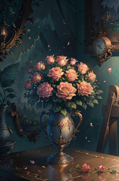 Original，（illustratio：1.1），（best qualtiy），（tmasterpiece：1.1），（the Extremely Detailed CG Unity 8K Wallpapers），（a color：1.2），Rose ...