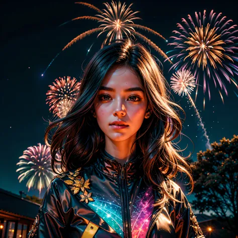 galaxie couleurgalaxy spacieux nébuleuse sombre _nuit_ciel (Splendid fireworks bloom in the dark nuit ciel background) coucher d...