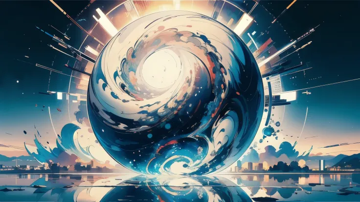 ( masterpiece:1.2), best quality, surrealistic round swirls, Midjourney, 